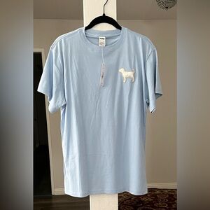 Victoria’s Secret Pink Campus Cotton Tee In Icy Blue.